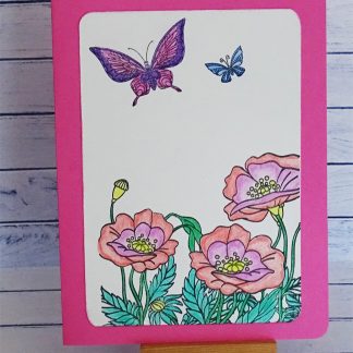 Carte de souhaits pour toute occasion « Fleurs et papillons »